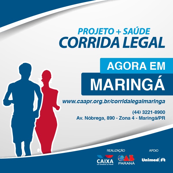 Treino inaugural da Corrida Legal em Maringá será no dia 23 de junho