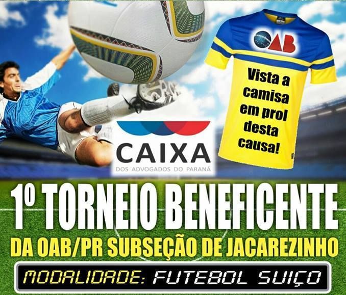 OAB Jacarezinho promove torneio beneficente neste sábado, 24 de setembro, com apoio da CAA-PR