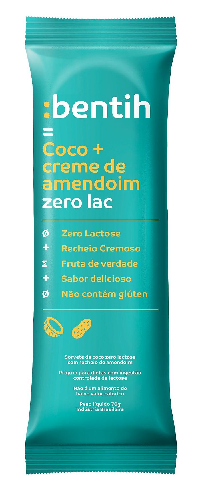 :bentih - sabor Coco + creme amendoim zero lactose (Foto: Divulgação)