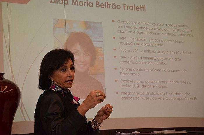 A galerista Zilda Fraletti ministrou palestra sobre o mercado de artes durante o evento