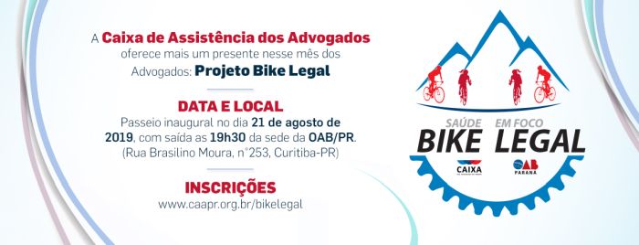 Inscrições para o projeto Bike Legal pelo link www.caapr.org.br/bikelegal - Foto: Divulgação