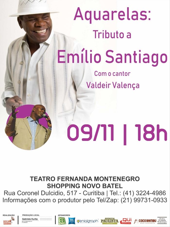 Tributo ao cantor Emílio Santiago acontece no sábado dia 09, às 18h - Foto: Divulgação