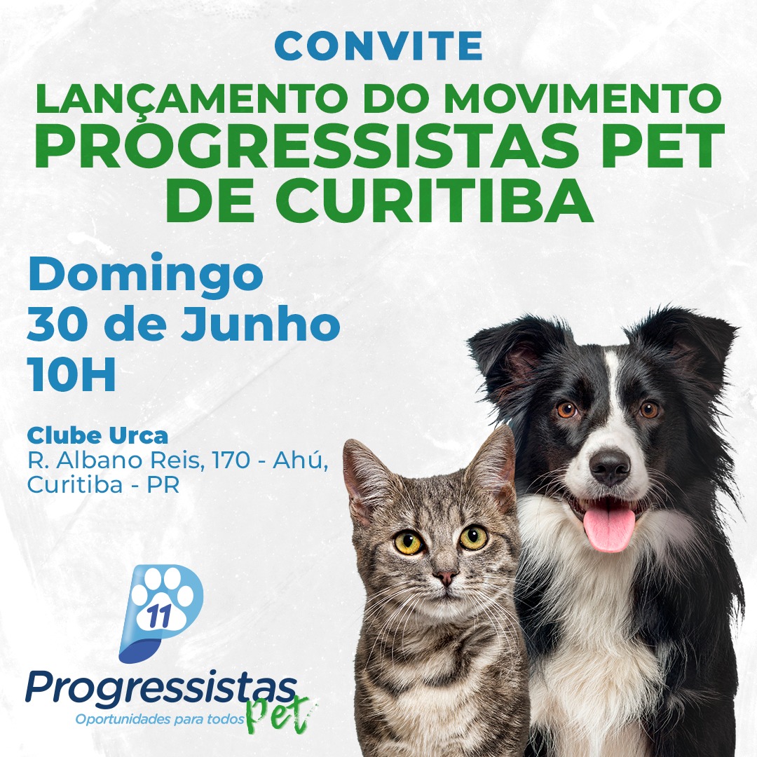 Dia 30 de junho será lançado o movimento “Progressistas Pet” 