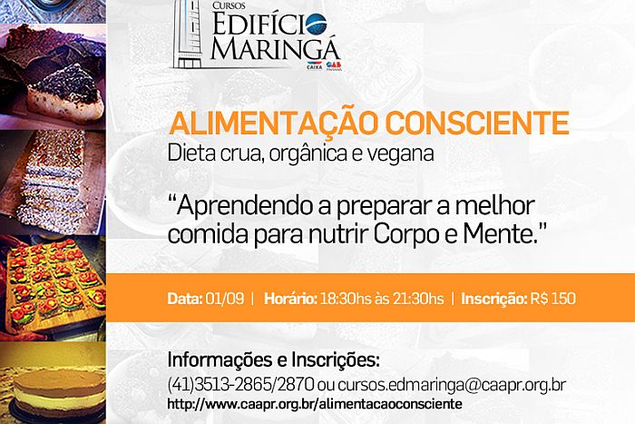 A melhor comida para nutrir corpo e mente será tema de curso no Edifício Maringá